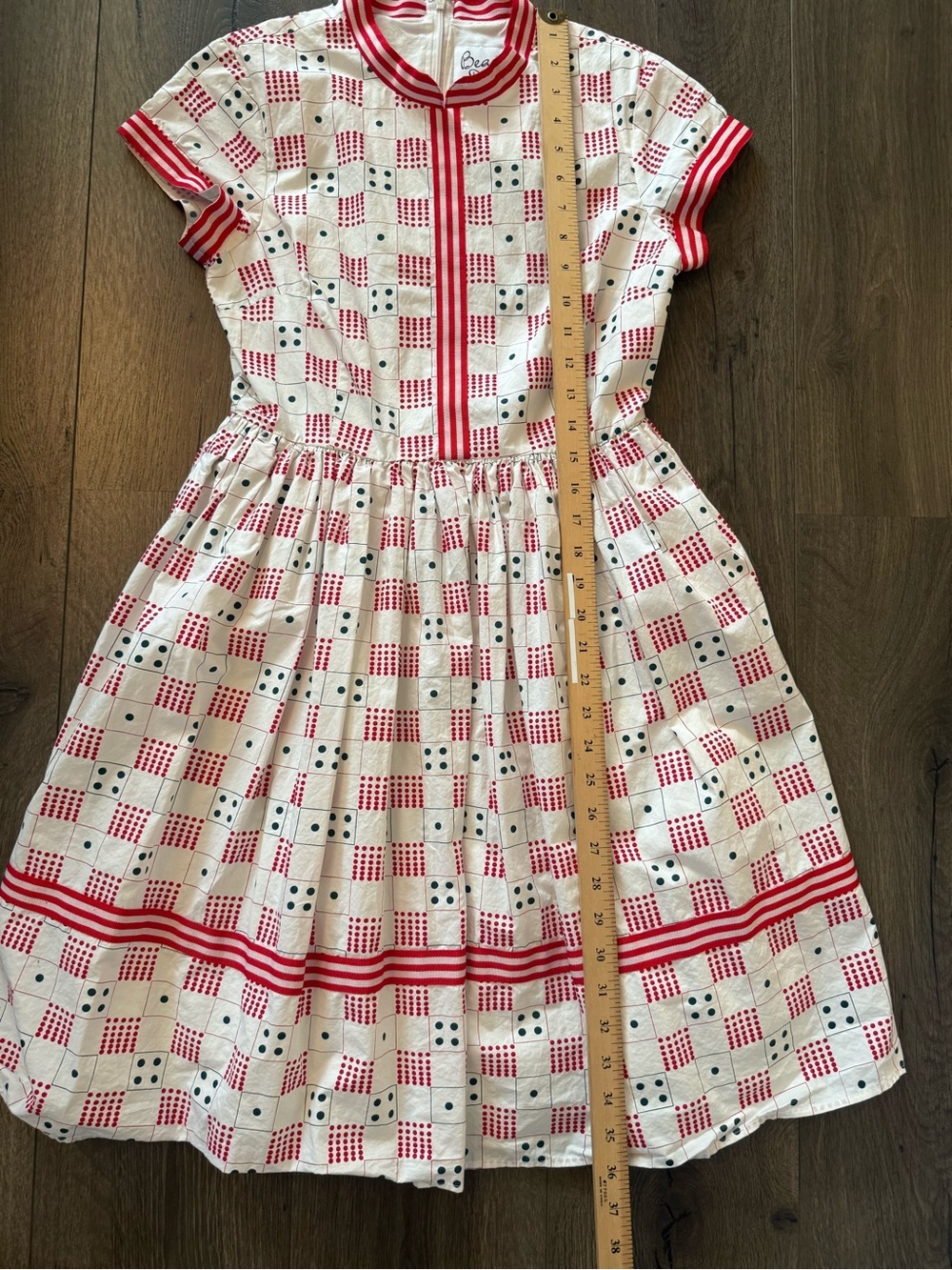 Bea & Dot by ModCloth Retro Dice Print Midi Dress Size Small Vintage Inspired - Picture 7 of 9